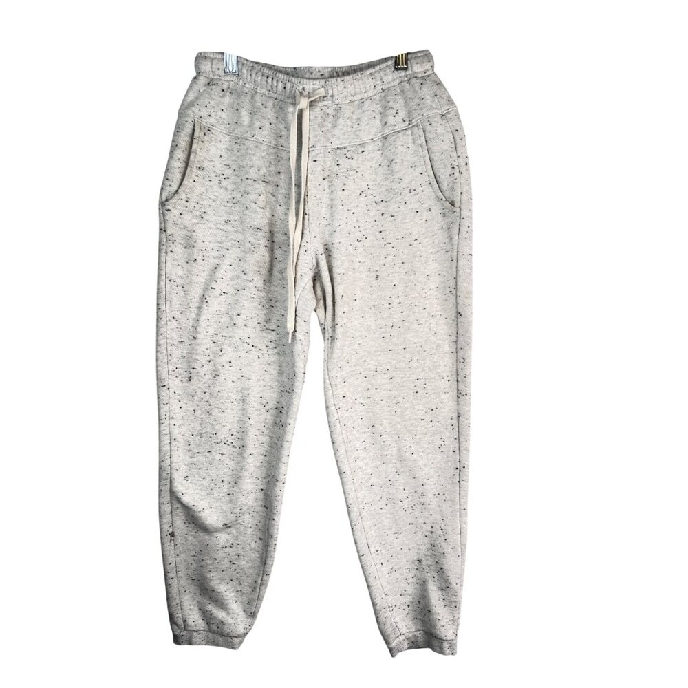 Madewell MWL Speckled Jogger Pants XS Organic Cotton Blend Elastic Waist Beige